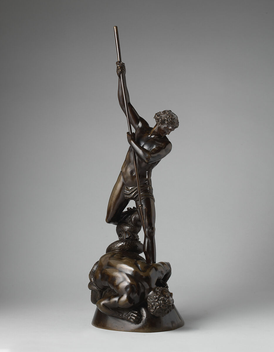 Saint Michael Overcoming Satan, Cast by Edward William Wyon (British, 1811–1885), Bronze, British, London 