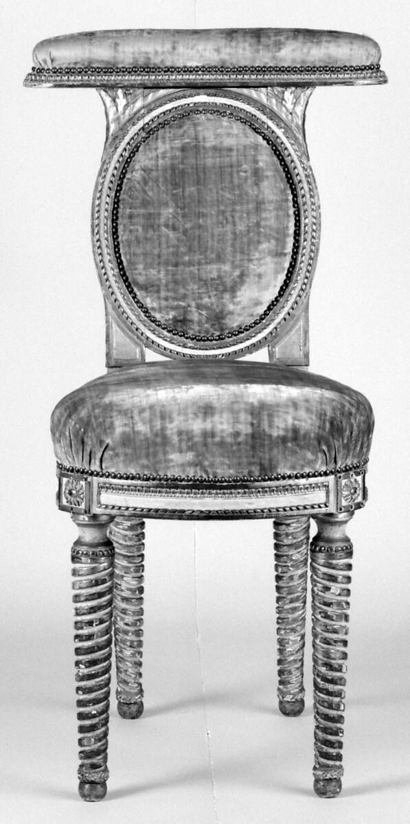 Side chair (voyeuse), Attributed to Sulpice Brizard (ca. 1735–after 1798, master 1762), Carved and gilded beechwood, French, Paris