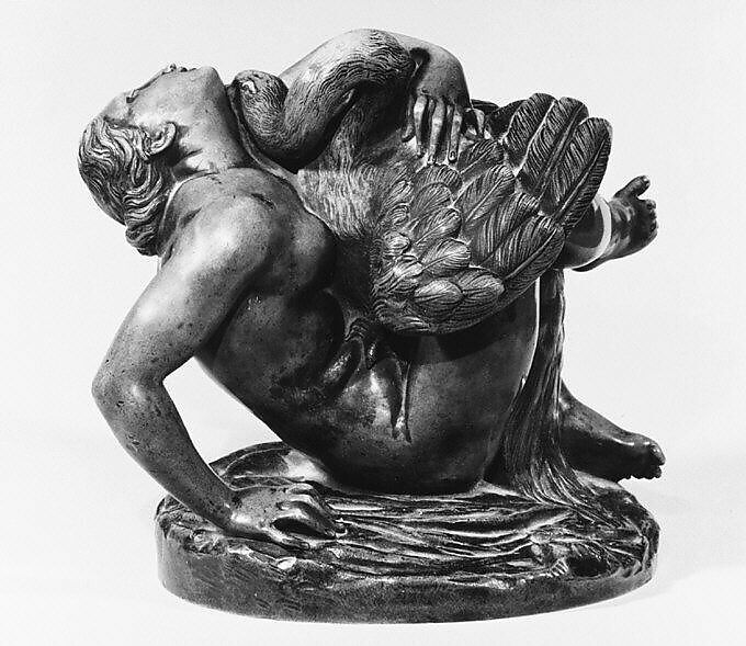 Leda and the Swan, Jean-Jacques Feuchère (French, Paris 1807–1852 Paris), Bronze, French 