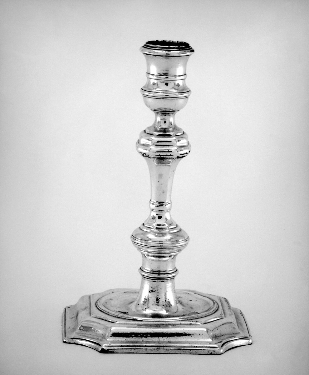 Pair of candlesticks, Paul de Lamerie (British, 1688–1751, active 1712–51), Silver, British, London 