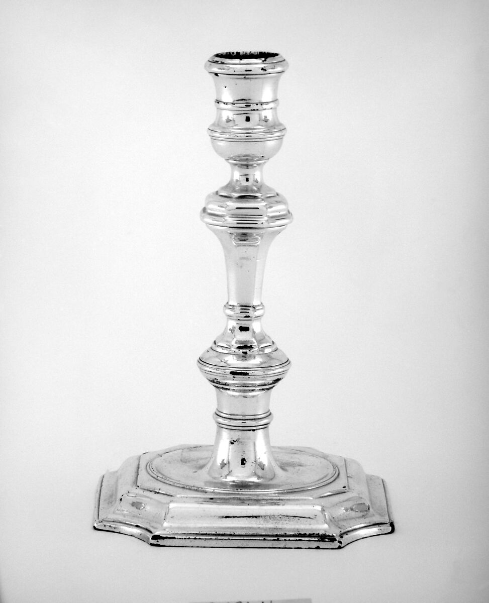 Pair of candlesticks, Paul de Lamerie (British, 1688–1751, active 1712–51), Silver, British, London