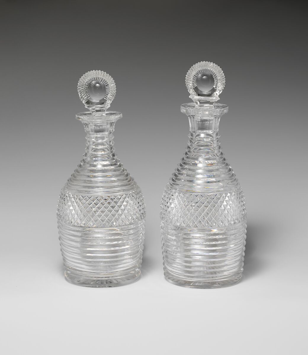 Decanter with stopper, Pellatt &amp; Green, Glass, British