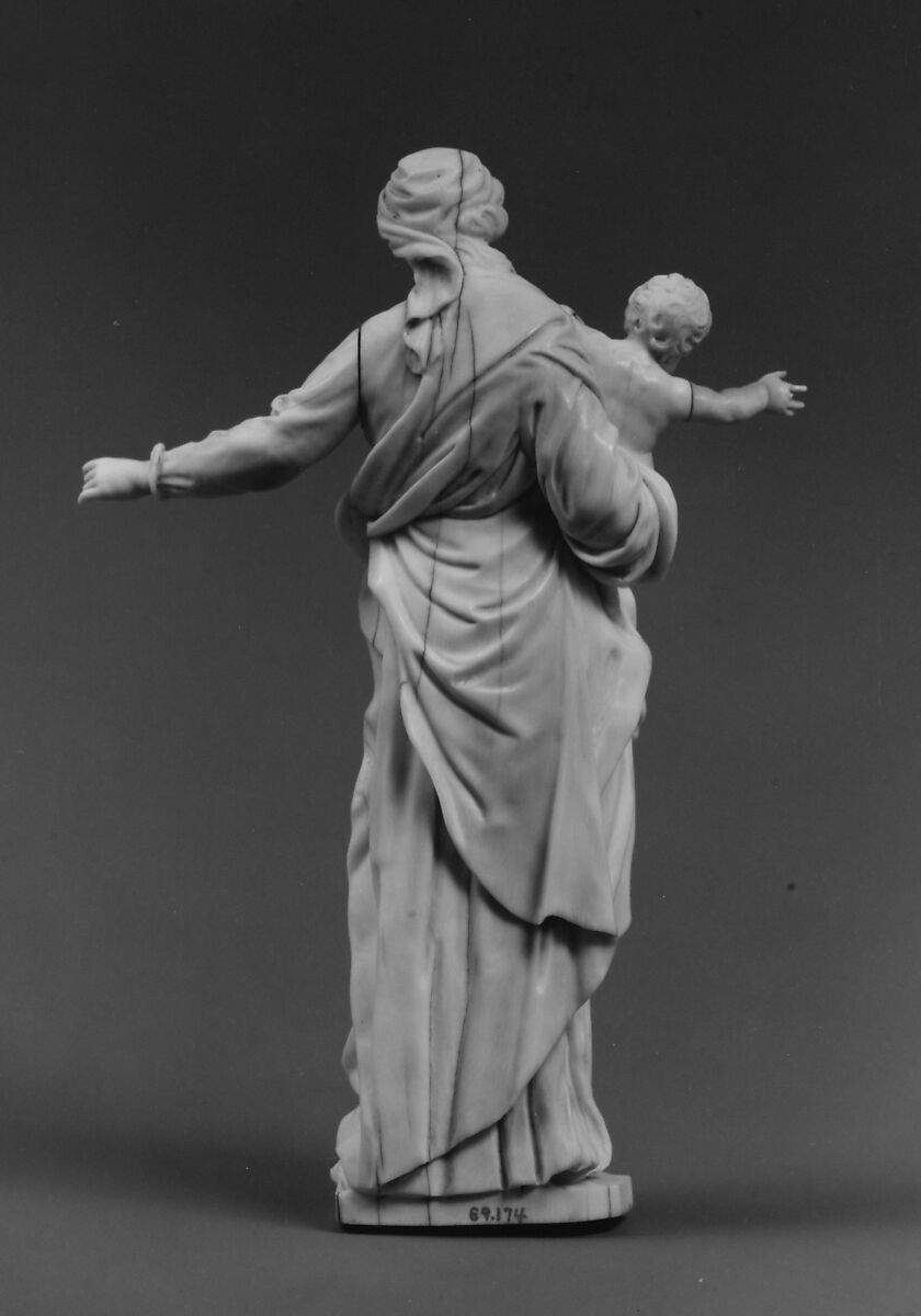 Madonna and Child, After a composition by Alessandro Algardi (Italian, Bologna 1598–1654 Rome), Ivory, probably French