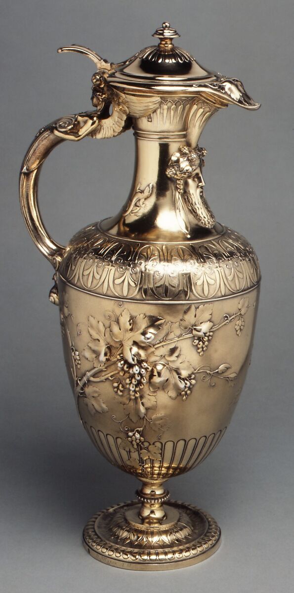 Ewer, Made by Ferdinand Barbedienne (French, St-Martin-de-Fresnay 1810–1892 Paris), Silver gilt, French, Paris 