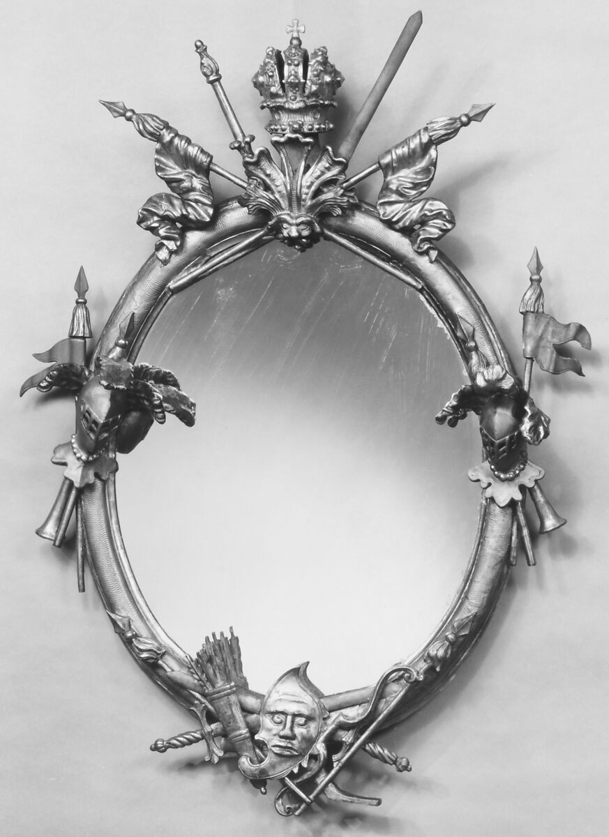 Pair of picture frames, Gilt fir, grey paint, Austrian