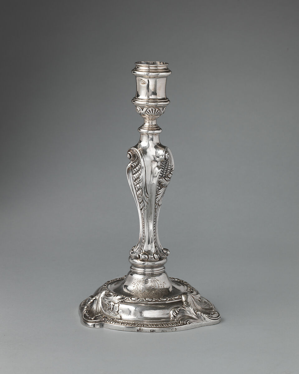 Pair of candlesticks, Thomas Gilpin (active 1730–73), Silver, British, London