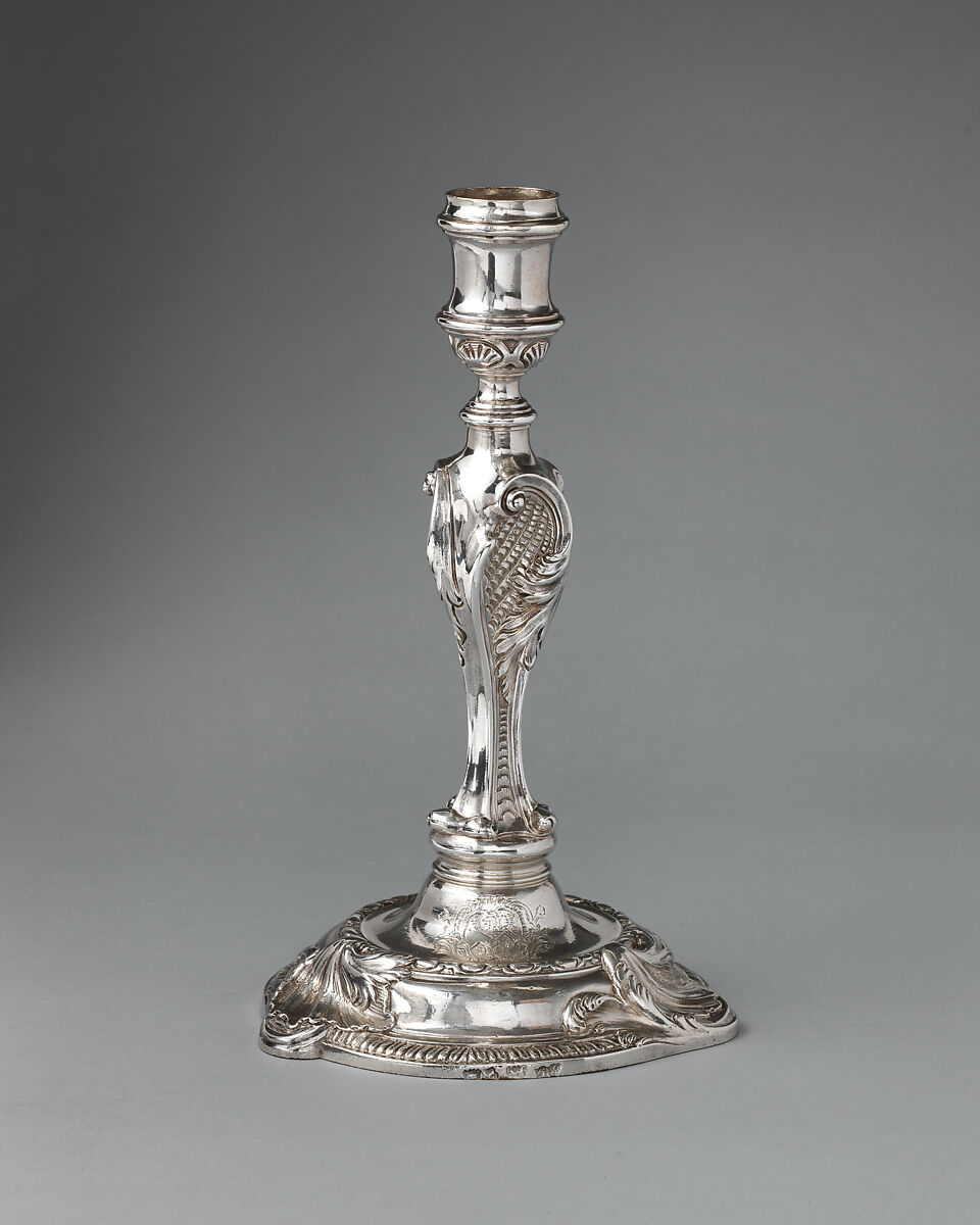 Pair of candlesticks, Thomas Gilpin (active 1730–73), Silver, British, London