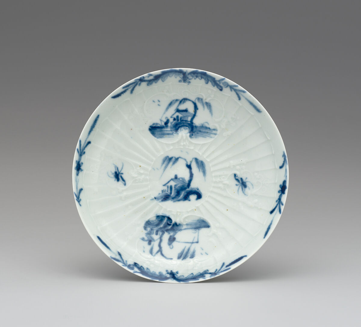 Teabowl and saucer, Worcester factory (British, 1751–2008), Soft-paste porcelain, British, Worcester