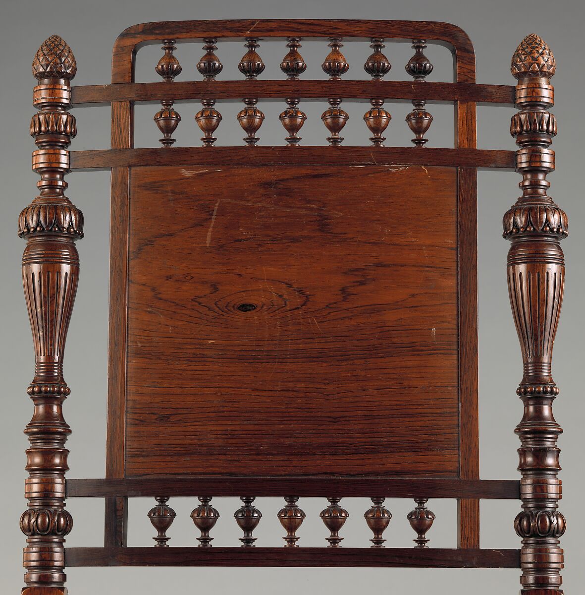 Side chair, Herter Brothers (German, active New York, 1864–1906), Rosewood, brass, mother-of-pearl, and reproduction upholstery, American