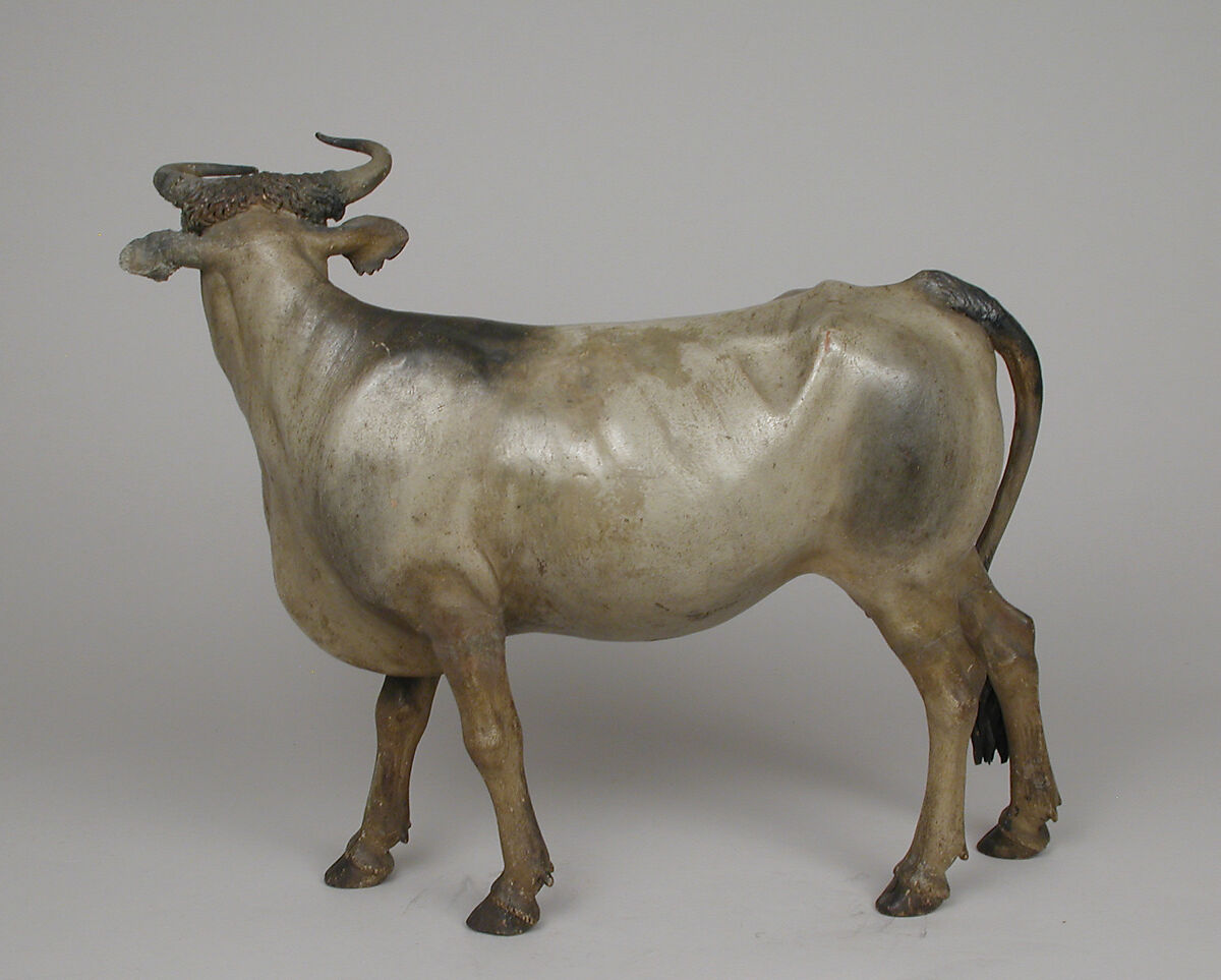 Cow, Polychromed terracotta, Italian, Naples