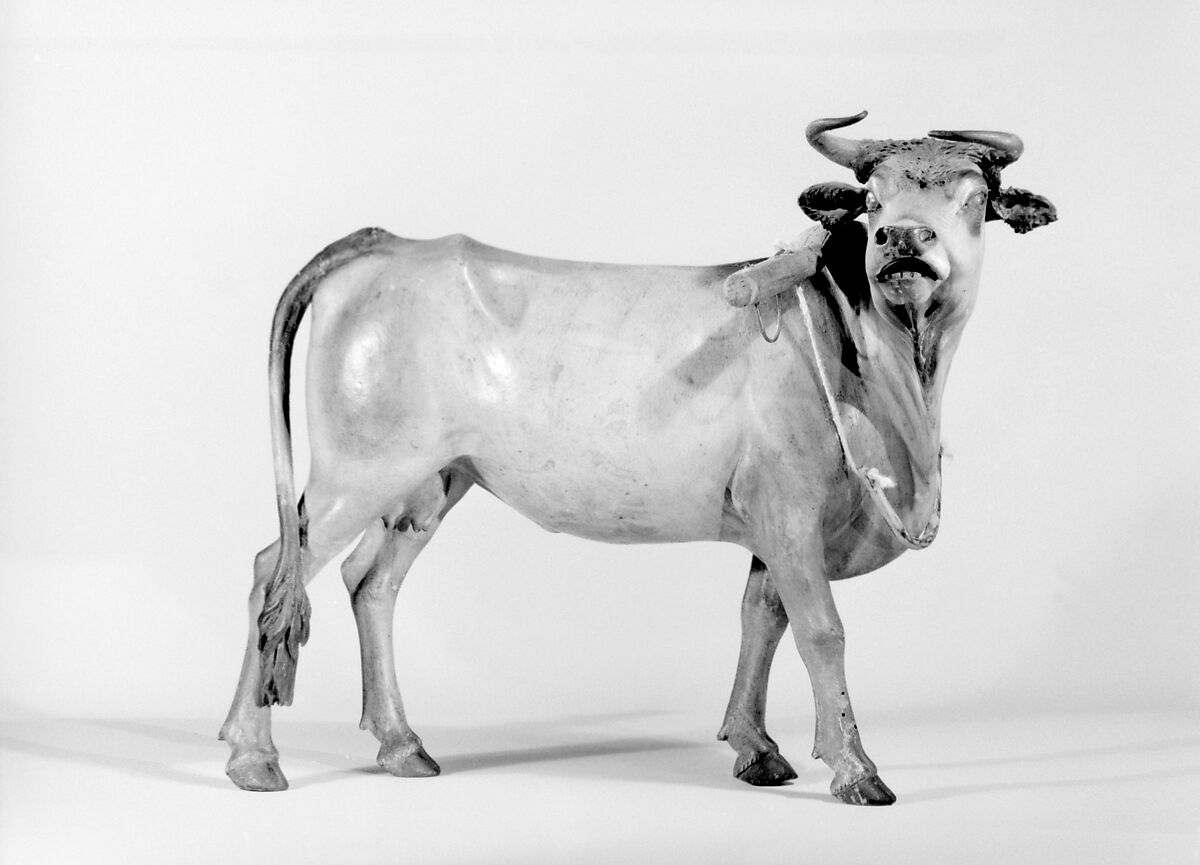 Cow, Polychromed terracotta, Italian, Naples