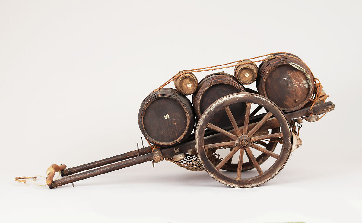Cart and barrels, Wood, iron, string, Italian, Naples