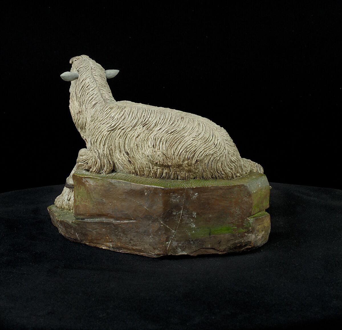 Pair of sheep, Polychromed terracotta, Italian, Naples