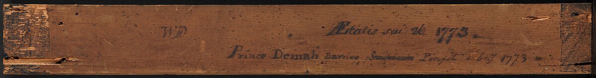 Portrait of William Duguid, Prince Demah Barnes (American, ca. 1745–1778), Oil on canvas, American