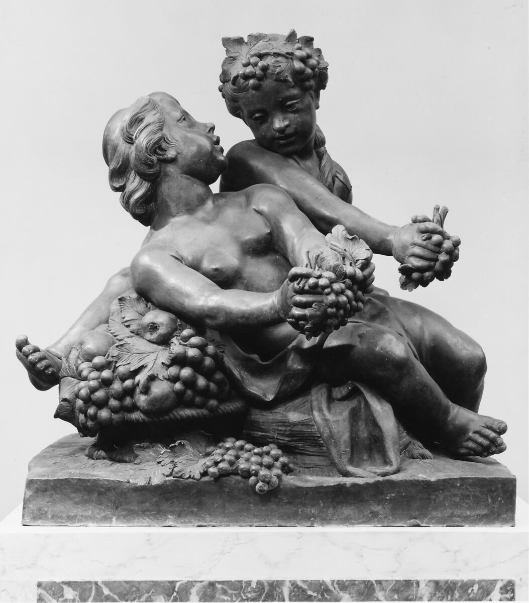 Children playing with fruit, Francesco Ladatte (Italian, Turin 1706–1787 Turin), Lead, Italian, Turin