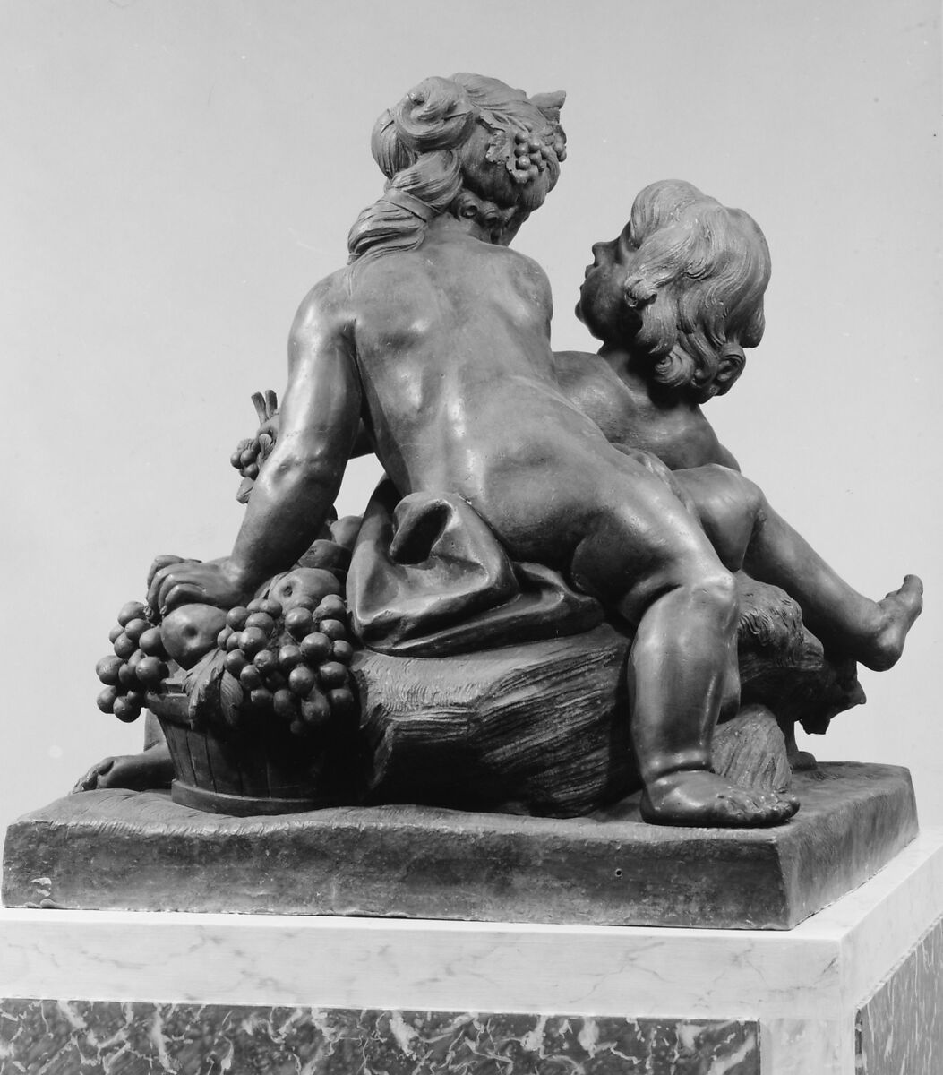 Children playing with fruit, Francesco Ladatte (Italian, Turin 1706–1787 Turin), Lead, Italian, Turin