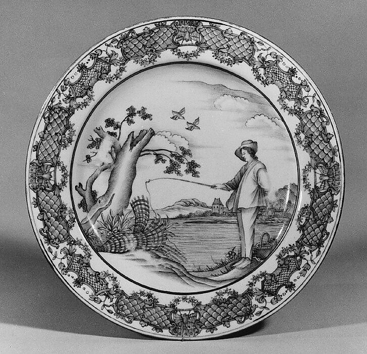 Plate, After a design by Abraham Bloemaert (Netherlandish, Gorinchem 1566–1651 Utrecht), Hard-paste porcelain, Chinese, for European market