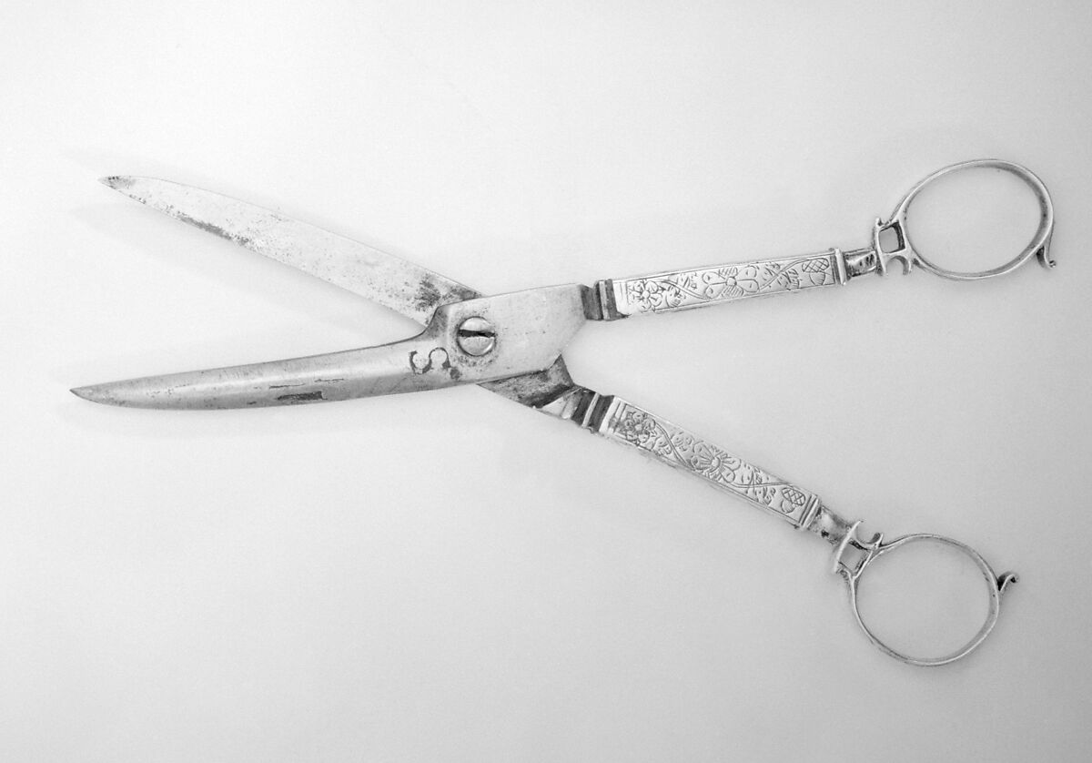 Scissors, Silver, steel, British, probably London 