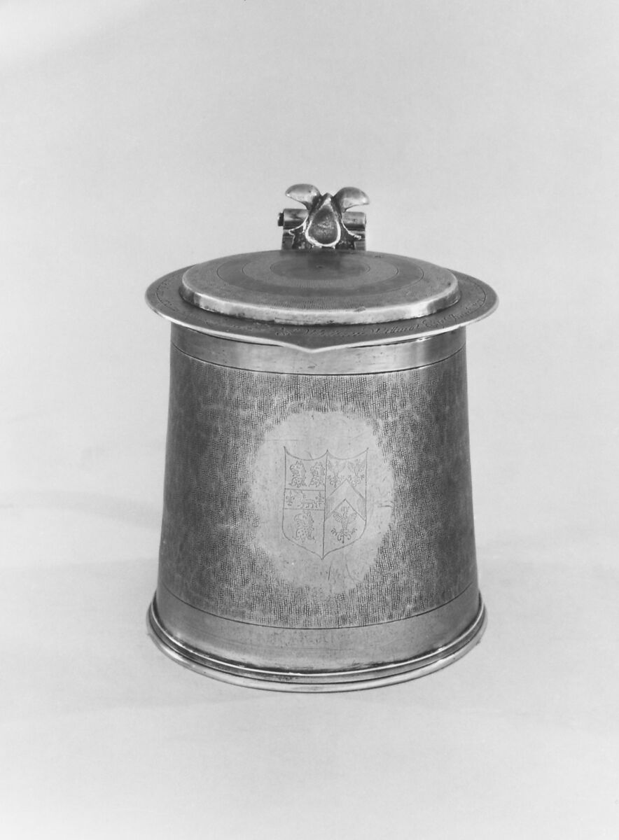 Tankard, Probably by Henry Greenway (active 1648–65), Silver, British, London