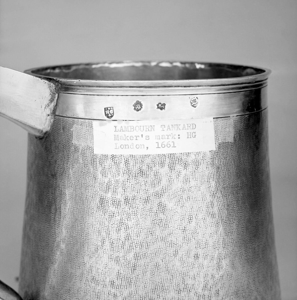 Tankard, Probably by Henry Greenway (active 1648–65), Silver, British, London
