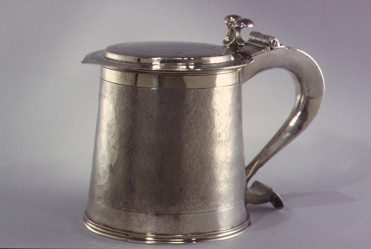 Tankard, Probably by Henry Greenway (active 1648–65), Silver, British, London 