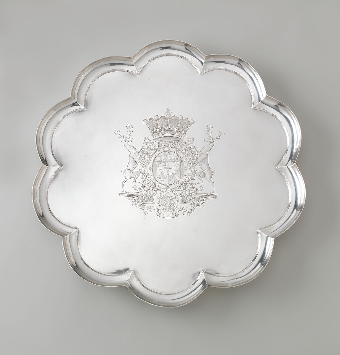 Decafoil salver, David Willaume I (British, 1658–1741), Silver, British, London 