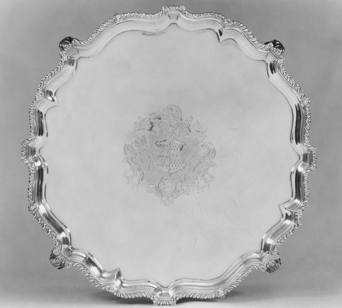 Salver, George Wickes (British, Bury St Edmunds, Suffolk 1698–1761 Thurston, Suffolk), Silver, British, London 