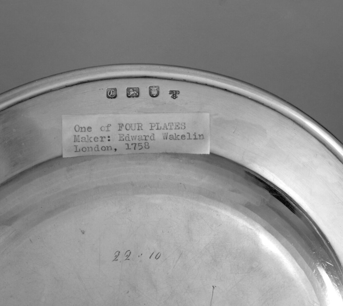Set of four plates, Edward Wakelin (British, active before 1748, died 1784), Silver, British, London