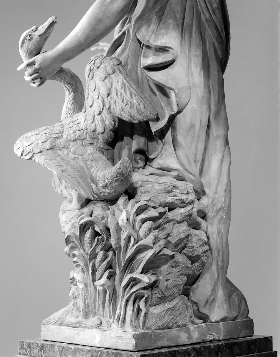 Leda and the Swan, Michel Anguier (French, Eu (Seine-Maritime) 1612–1686 Paris), Limestone (pierre de Tonnerre), French