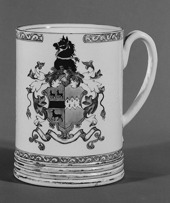 Mug (one of a pair), Hard-paste porcelain, Chinese, for British market 