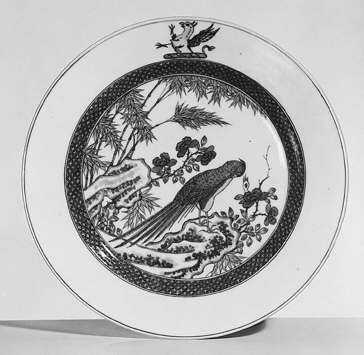 Plate (one of a pair), Hard-paste porcelain, Chinese, for British market