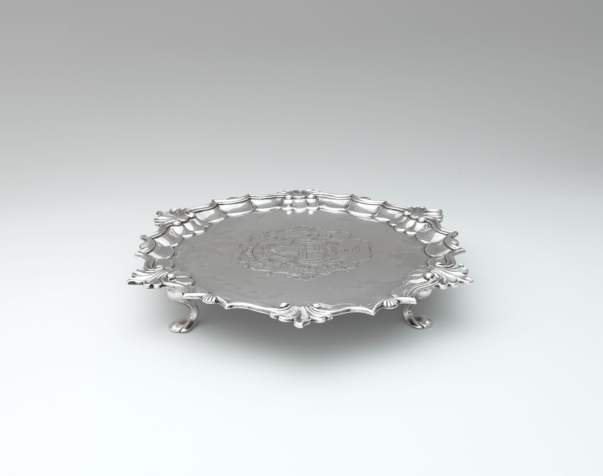 Salver, Nathaniel Hurd (American, Boston, Massachusetts 1729/30–1777 Boston, Massachusetts), Silver, American