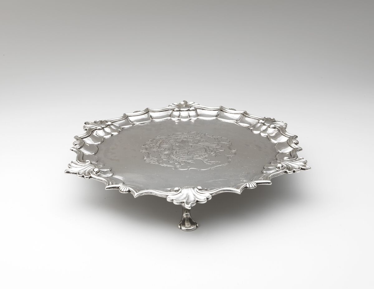 Salver, Nathaniel Hurd (American, Boston, Massachusetts 1729/30–1777 Boston, Massachusetts), Silver, American 