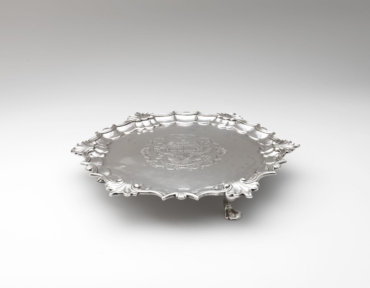 Salver, Nathaniel Hurd (American, Boston, Massachusetts 1729/30–1777 Boston, Massachusetts), Silver, American