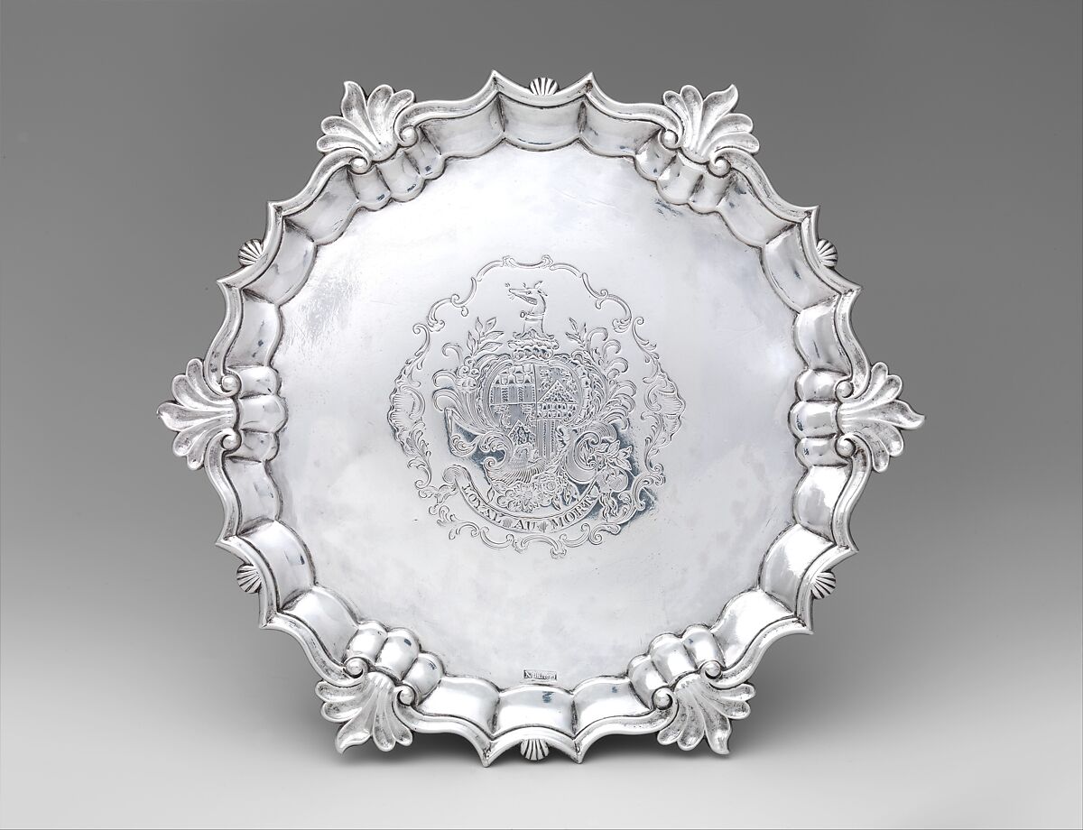 Salver, Nathaniel Hurd (American, Boston, Massachusetts 1729/30–1777 Boston, Massachusetts), Silver, American