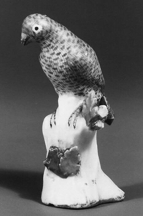 Miniature figure of a parakeet, Meissen Manufactory (German, 1710–present), Hard-paste porcelain, German, Meissen 