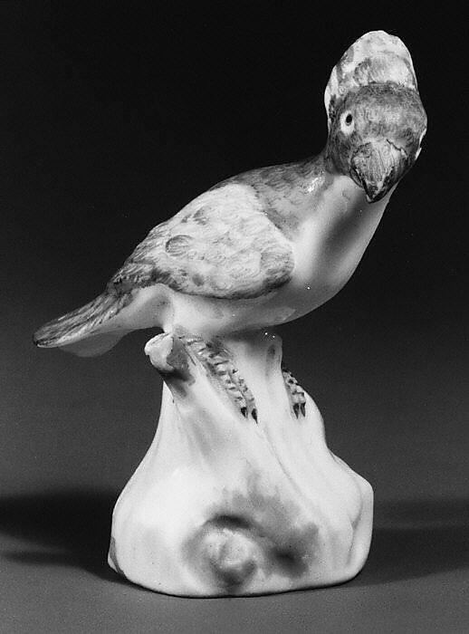 Miniature figure of a cockatoo, Meissen Manufactory (German, 1710–present), Hard-paste porcelain, German, Meissen 