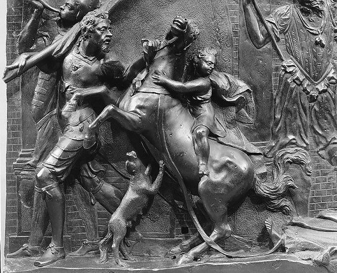 Saint Daniel of Padua dragged by a horse before the Roman governor of Padua, Francesco Bertos (Italian, 1678–1741), Bronze, Italian, Padua