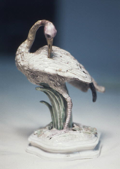 Crane, Nymphenburg Porcelain Manufactory (German, 1747–present), Hard-paste porcelain, German, Nymphenburg 