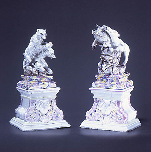 Two bears and hound (one of a pair)