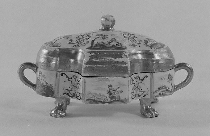 Sugar box with cover, Vienna, Hard-paste porcelain, Austrian, Vienna 
