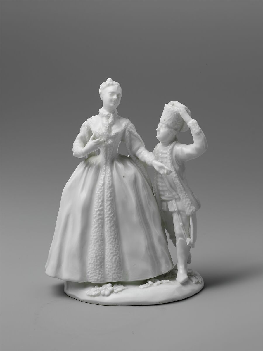 Woman and Hussar, Imperial Porcelain Manufactory  (Vienna, 1744–1864), Hard-paste porcelain, Austrian, Vienna 