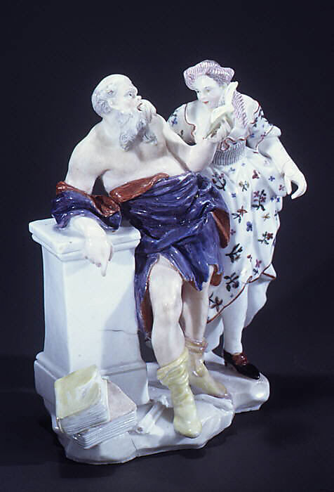 Socrates and Xantippe, Capodimonte Porcelain Manufactory (Italian, 1740/43–1759), Hard-paste porcelain, Italian, Naples 