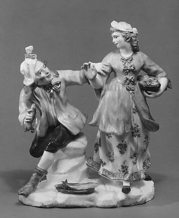 Fisherman and girl, Capodimonte Porcelain Manufactory (Italian, 1740/43–1759), Soft-paste porcelain, Italian, Naples 