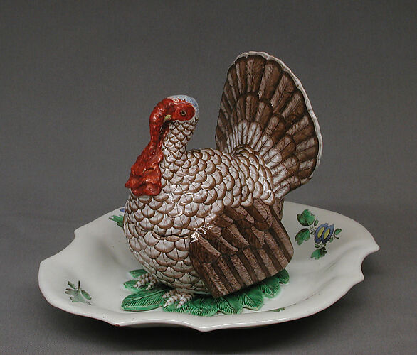 Tureen with cover in the form of a turkey