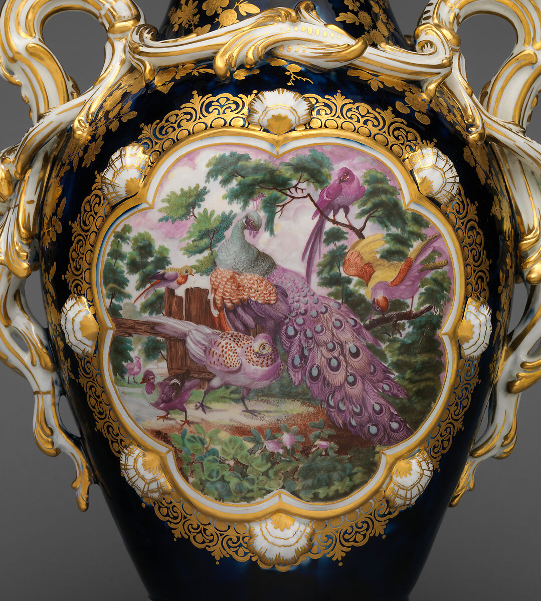 Vase (one of a pair), Chelsea Porcelain Manufactory (British, 1744–1784), Soft-paste porcelain decorated in polychrome enamels, gold, British, Chelsea