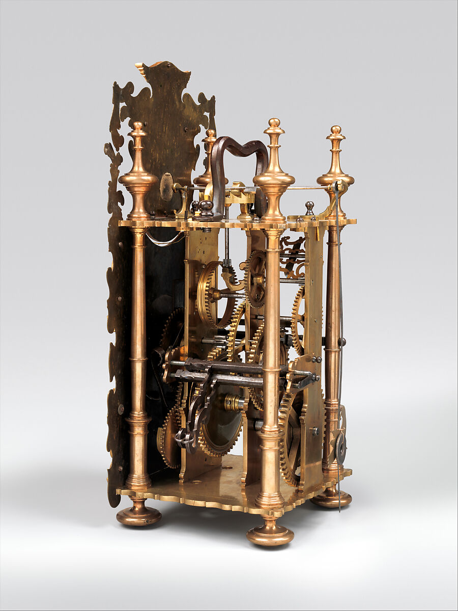 Longcase clock, Clockmaker: Mario Gambelli (Italian, active 1766), Case: partly gilded walnut and pine with later additions of various woods; Dial: brass; Movement: brass and steel, Italian, Bologna