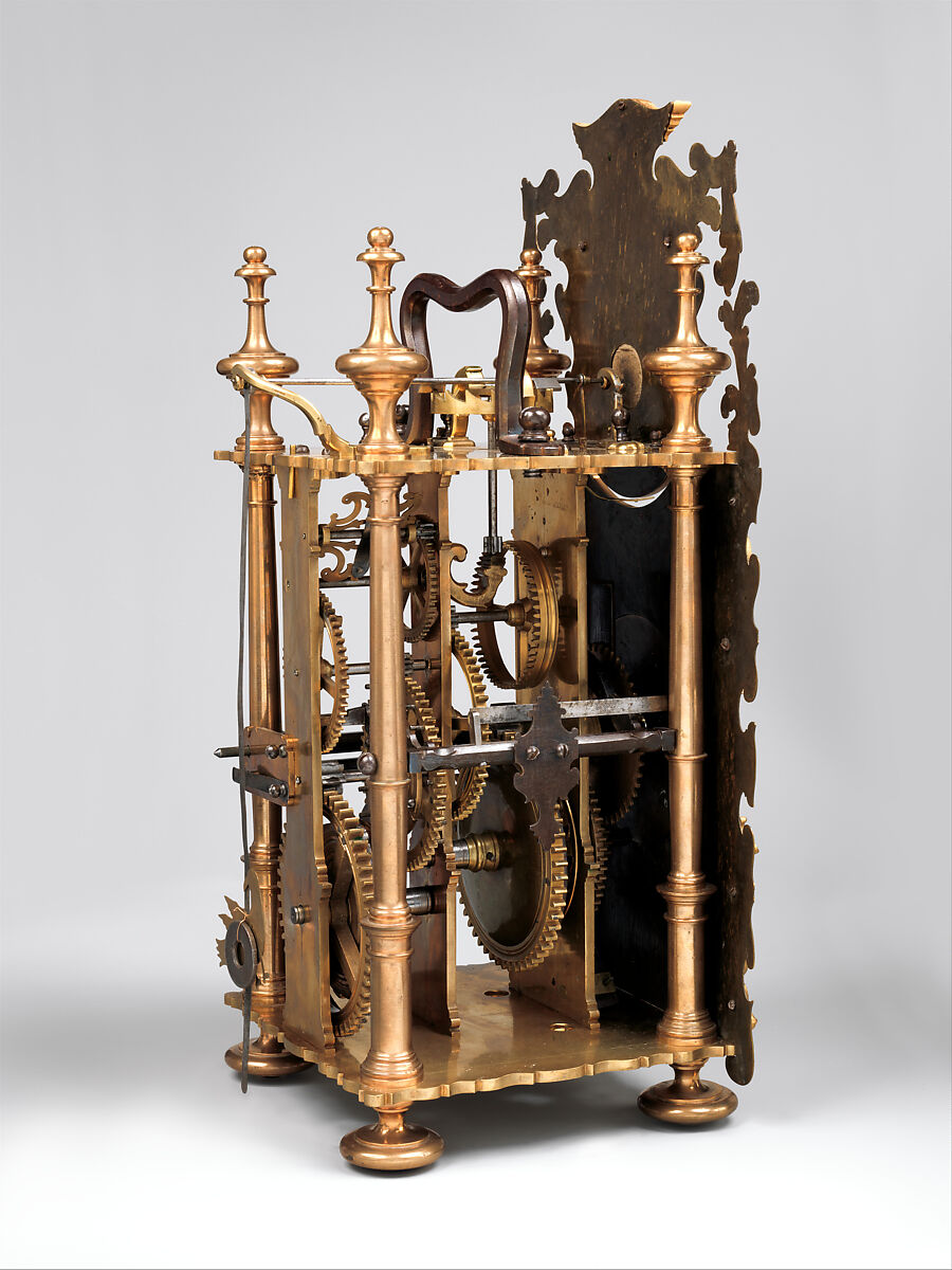 Longcase clock, Clockmaker: Mario Gambelli (Italian, active 1766), Case: partly gilded walnut and pine with later additions of various woods; Dial: brass; Movement: brass and steel, Italian, Bologna