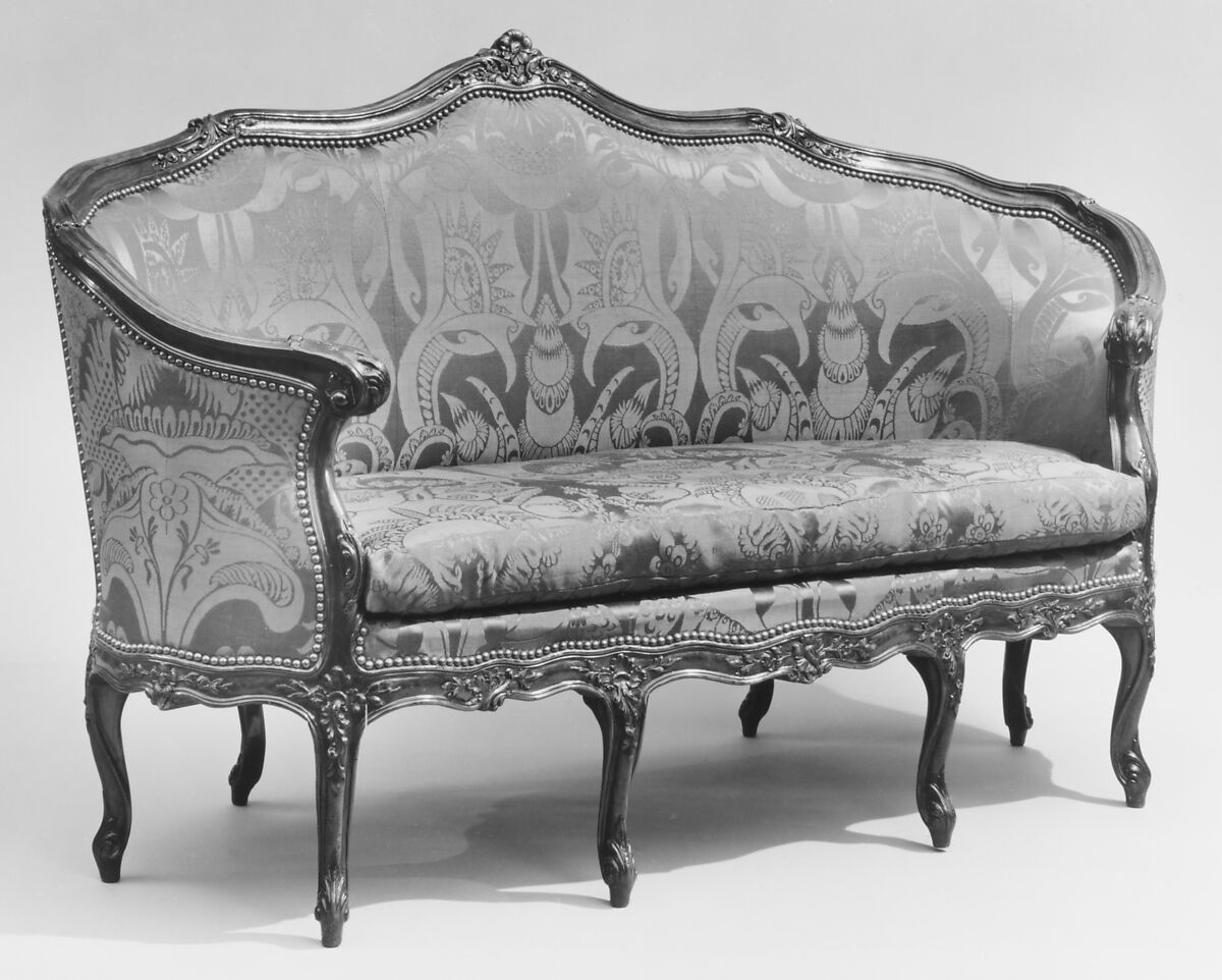 Settee (canapé en corbeille), Carved walnut, Italian, Genoa