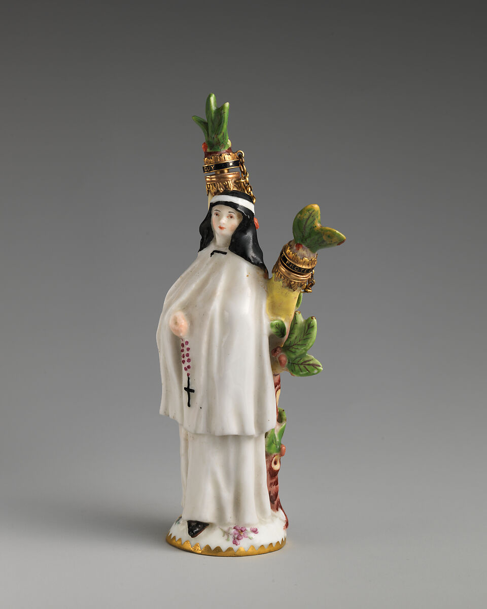 Scent bottle, Chelsea Porcelain Manufactory (British, 1745–1784, Red Anchor Period, ca. 1753–58), Soft-paste porcelain, British, Chelsea